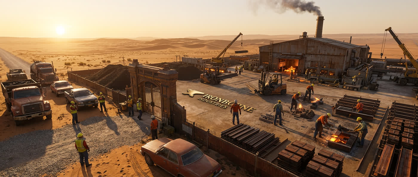 Ironborne Industries -- Desert foundry operations on site